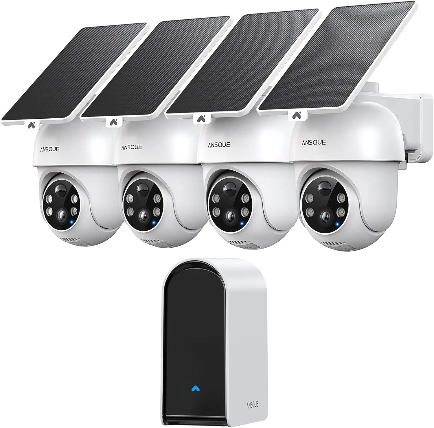 ANSQUE 4-Cam Wireless Outdoor Solar… — Photo 1