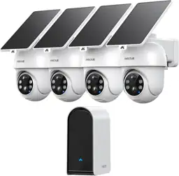 ANSQUE 4-Cam Wireless Outdoor Solar… — Photo 1