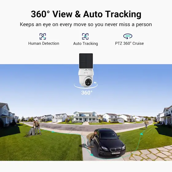 ANSQUE 4-Cam Wireless Outdoor Solar… — Photo 3