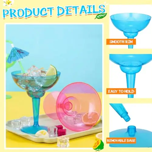 120 Pcs Multicolor Plastic Margarita… — Photo 3