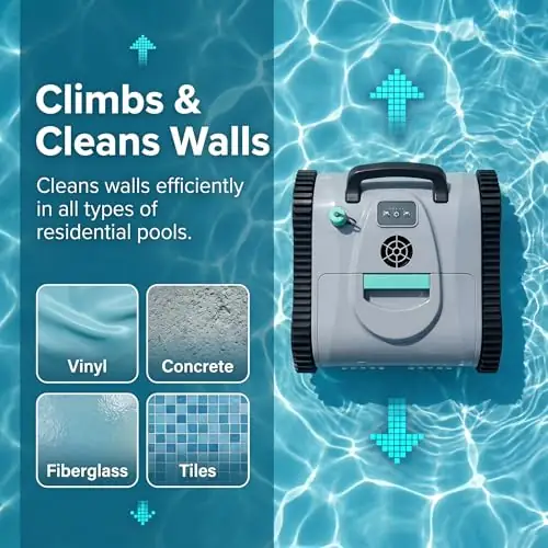 Cordless Pool Cleaner Robot: Walls… — Photo 3
