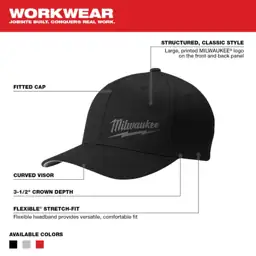 Milwaukee FlexFit Fitted Hat Black… — Photo 2