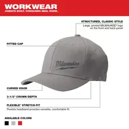 Milwaukee FlexFit Fitted Hat Gray… — Photo 2