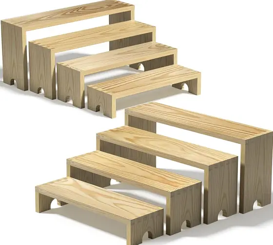 2-Pack Wooden Tiered Risers for… — Photo 1