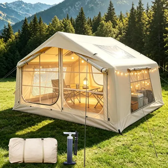 9.8x8.7ft Heightened Inflatable Glamping Tent,… — Photo 1