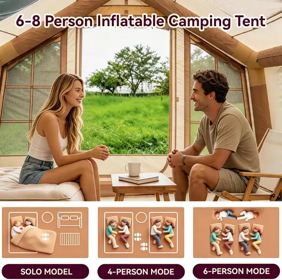 9.8x8.7ft Heightened Inflatable Glamping Tent,… — Photo 2