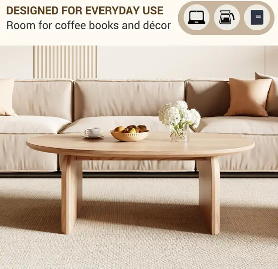 Honyee Small Oval Coffee Table,… — Photo 3