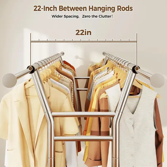 HYSEYY Heavy Duty Rolling Clothes… — Photo 3