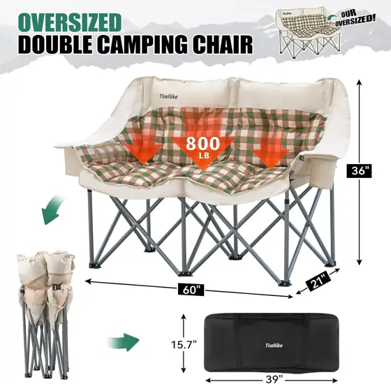 Double Camping Chair, Oversized 2-Person… — Photo 2