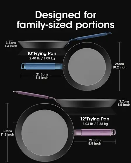Carbon Steel Frying Pan Set,… — Photo 2