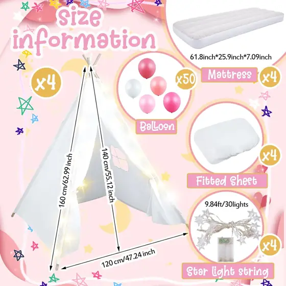 Lemosa 4 Pack Kids Teepee… — Photo 2
