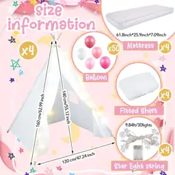 Lemosa 4 Pack Kids Teepee… — Photo 2