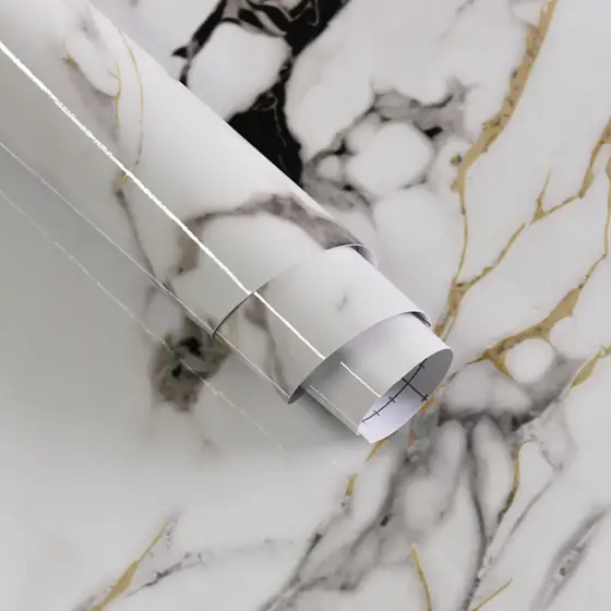 Boobest 48"x354" Glossy White Marble… — Photo 1