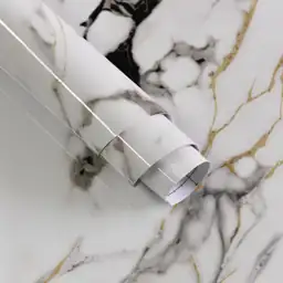 Boobest 48"x354" Glossy White Marble… — Photo 1