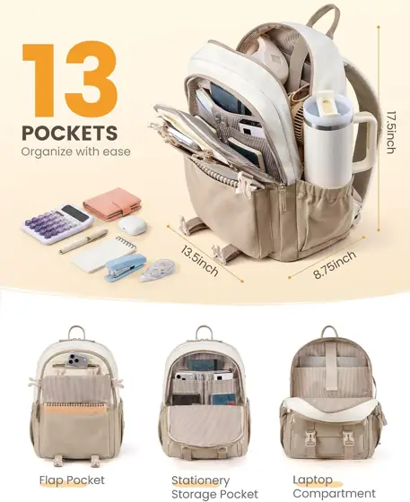 LOVEVOOK School Backpack for Teens,… — Photo 3