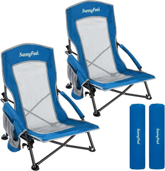 SUNNYFEEL Folding Low Beach Chair… — Photo 1