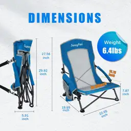 SUNNYFEEL Folding Low Beach Chair… — Photo 3