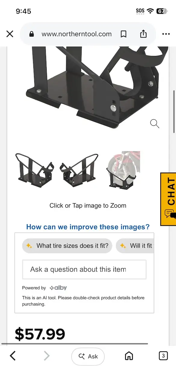 Self-Locking Motorcycle Wheel Chock — Photo 1