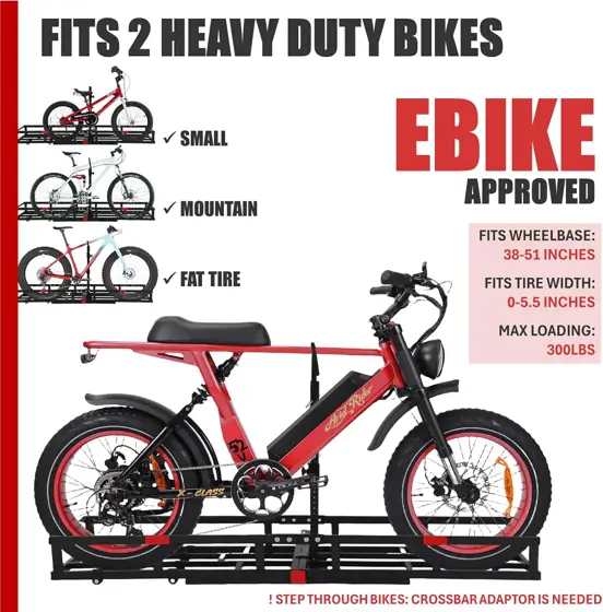 Hitch-Mount Bike Rack for Ebike,… — Photo 3