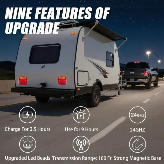 Wireless Trailer Lights, Magnetic Tow… — Photo 2