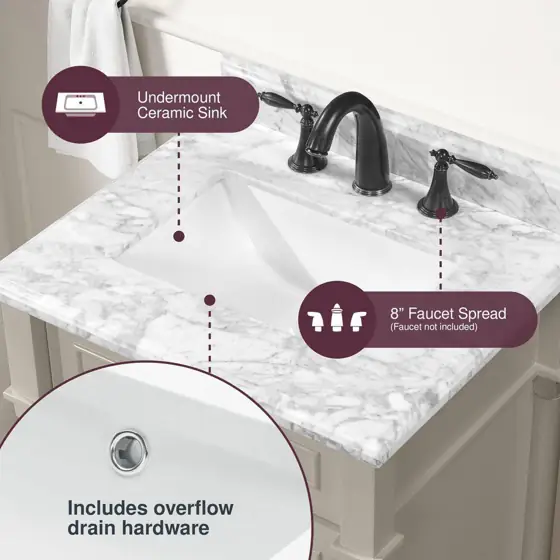Aberdeen 30 in. Single Sink… — Photo 4