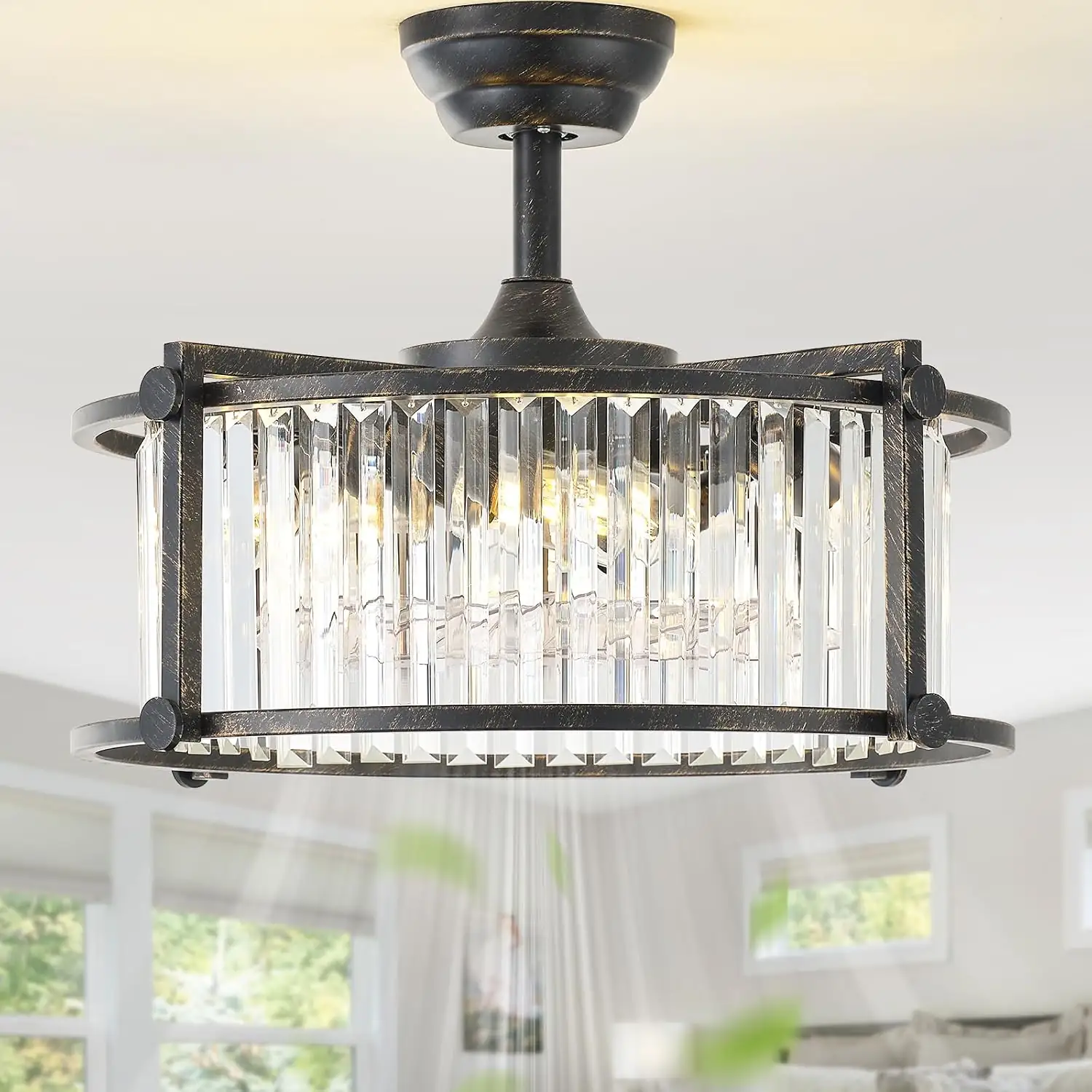 20" Farmhouse Crystal Fandelier Ceiling… — Photo 1