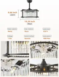 20" Farmhouse Crystal Fandelier Ceiling… — Photo 2