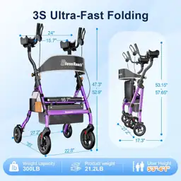 BlessReach Heavy Duty Upright Rollator… — Photo 2