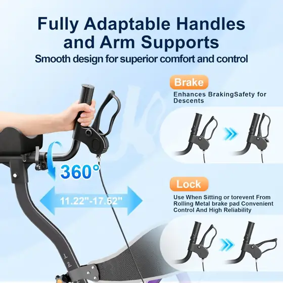 BlessReach Heavy Duty Upright Rollator… — Photo 4