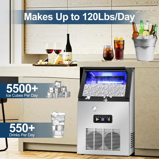 Commercial Ice Maker 120Lbs/24H, 2… — Photo 3