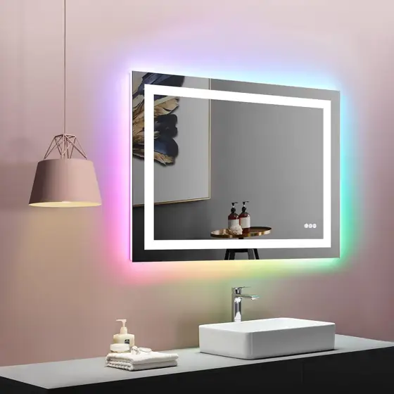 LOAAO 40"X32" RGB LED Bathroom… — Photo 1