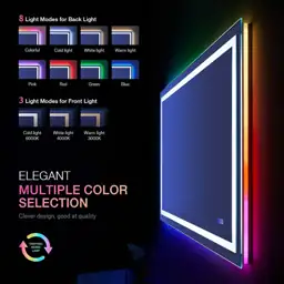 LOAAO 40"X32" RGB LED Bathroom… — Photo 3