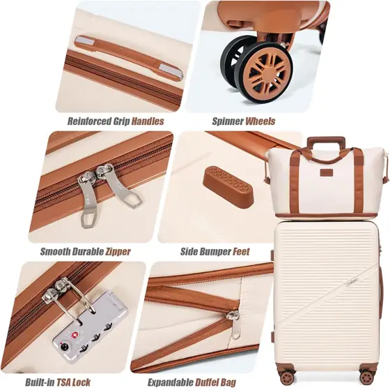 Cosbarn Luggage Sets, Durable 20,24,28… — Photo 3