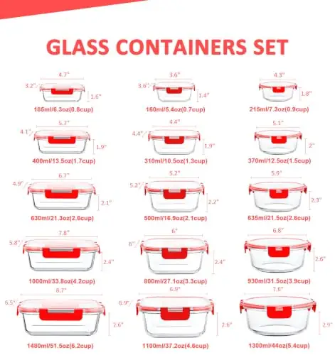 KOMUEE 30 Pieces Glass Food… — Photo 2