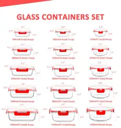 KOMUEE 30 Pieces Glass Food… — Photo 2