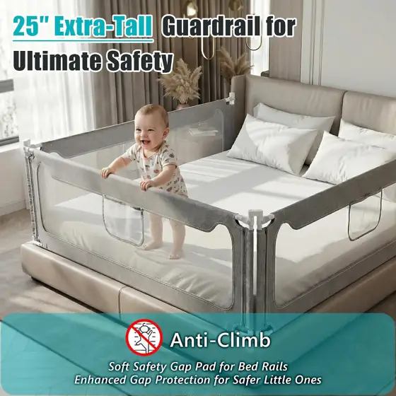 Baby Bed Rail Guard, Adjustable… — Photo 2