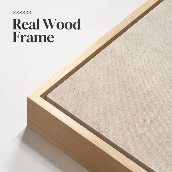 Large Framed Beige Cream Abstract… — Photo 3