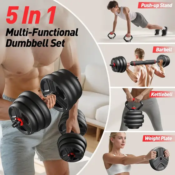 Adjustable Dumbbell Set 20/35/45/55/70/90 lbs,… — Photo 2