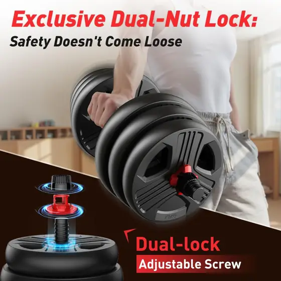 Adjustable Dumbbell Set 20/35/45/55/70/90 lbs,… — Photo 3