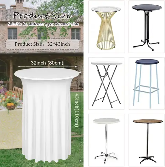 Albassa 2-Pack Cocktail Table Covers… — Photo 3