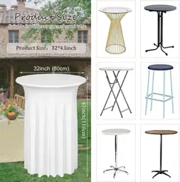 Albassa 2-Pack Cocktail Table Covers… — Photo 3