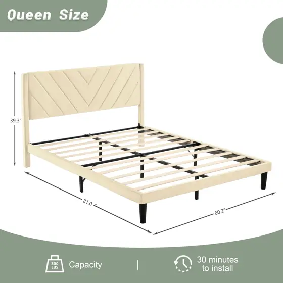 Queen Size Platform Bed Frame… — Photo 2