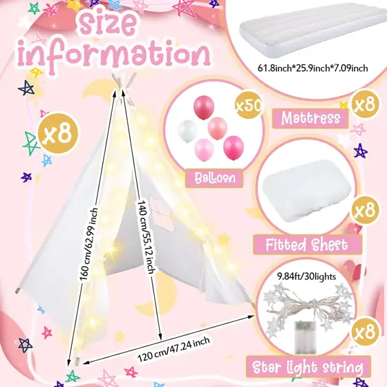 8 Pack Kids Teepee Tents… — Photo 2