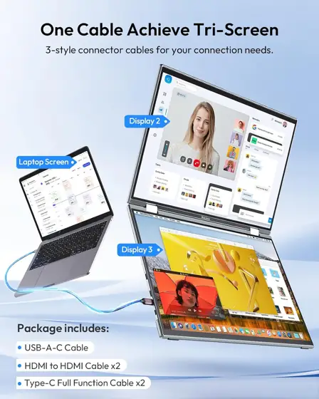 Portable Monitor, Dual 16" Touchscreen… — Photo 2