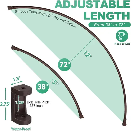 Curved Shower Curtain Rod For… — Photo 3
