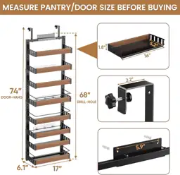 POKIPO 8-Tier Over-the-Door Pantry Organizer,… — Photo 2