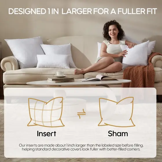 Feather Throw Pillow Inserts Set… — Photo 3