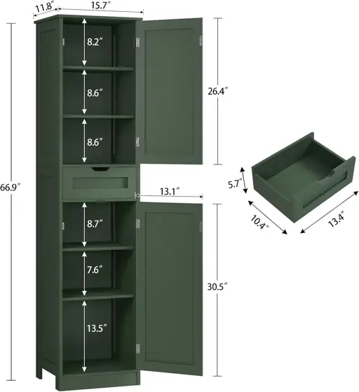 TEENFON Tall Bathroom Cabinet, 2… — Photo 2