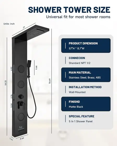 Shower Panel Tower System Rainfall… — Photo 3