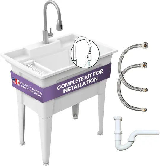 Freestanding Utility Sink with Stainless… — Photo 1